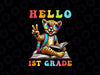 PNG ONLY Hello First Grade Cheetah Lover Png, Back To School Panther Png, Back To School Png, Digital Download