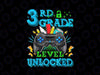 PNG ONLY Level 3rd Grade Unlocked Png, First Day Of School Game Controller Png, Back To School Png, Digital Download