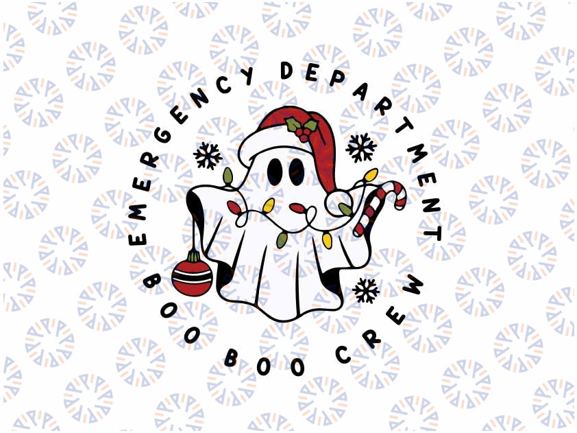 Christmas Emergency Department ER Nurse Xmas Svg, Crew Emergency Room Tech Ghost Svg, Christmas Png, Digital Download