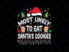 Custom Text Most Likely To Eat San-ta's Cookies Svg, Christmas Matching Family San-ta Hat Svg, Christmas Png, Digital Download