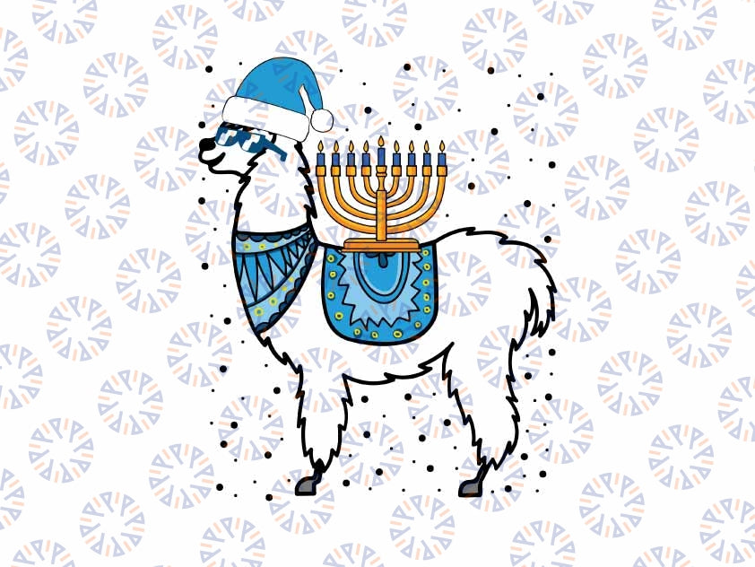 Menorah Hanukkah Llama Cute Alpaca Chanukah Christmas Svg, Cute Llama Design Svg, Hanukkah Menorah, Christmas Png, Digital Download