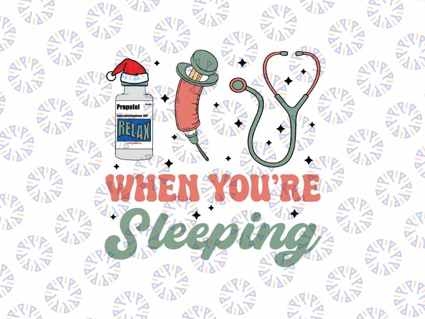 ICU When You're Sleeping Nurse Christmas Svg, PICU Micu Cvicu Critical Care Ccu Intensive Care Rn Svg, Christmas Png, Digital Download