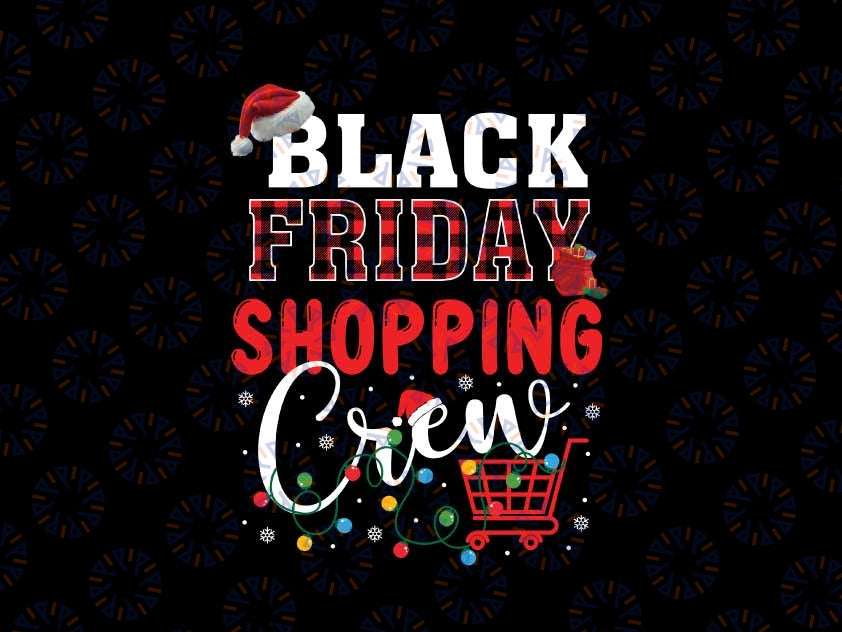 Friday Shopping Crew Christmas Lights Png, Black Shopping Family Christmas Png, Christmas Png, Digital Download