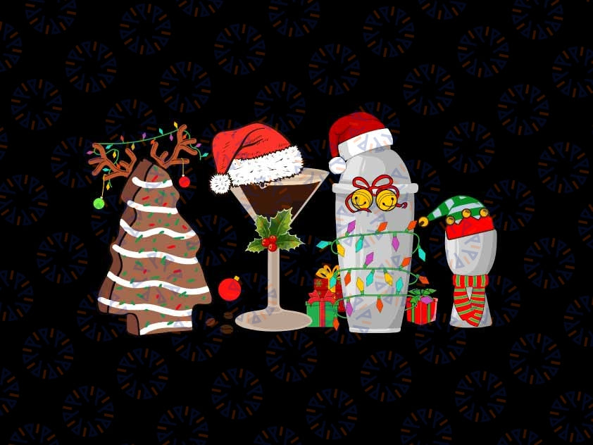 Christmas Cocktail Espresso Martini Drinking Party Bartender Svg, Christmas Cocktail Bartender Svg, Christmas Png, Digital Download