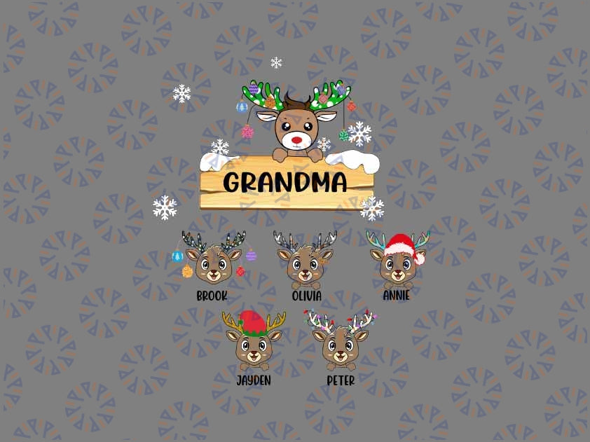 Personalized Christmas Reindeer Grandma Png, Reindeer Christmas Love Grandma Png, Christmas Vibes Png, Merry Christmas Png, Digital Download