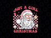 Just A Girl Who Loves Christmas Xmas Svg, Funny Santa Face Xmas Pink Svg Png, Merry Christmas Png, Digital Download