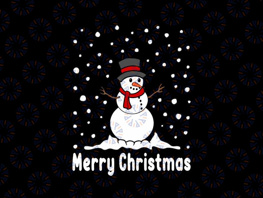 Snowman Christmas Cute Winter Svg, Funny Merry Christmas Snowman Santa Hat Svg, Christmas Png, Digital Download