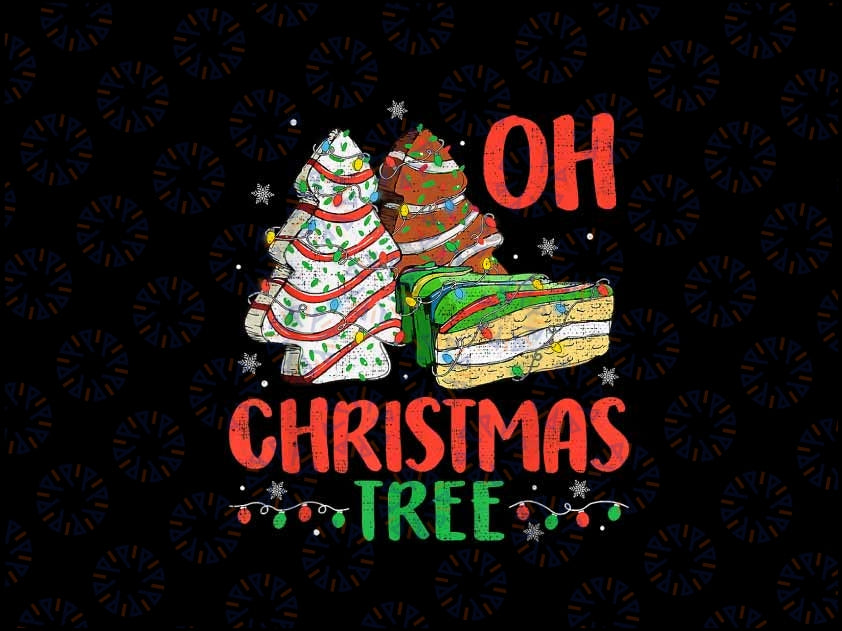 Groovy Oh Christmas Tree Cakes Debbie Becky Jen Cake Lovers Png, Christmas Ornament Png, Chistmas Png, Digital Download