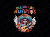 PNG ONLY Dia De Los Muertos Catrina Sugar Skull Day of Dead Halloween Png, Mexican Skull Play Guitar Halloween Png, Digital Download