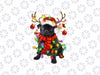 PNG ONLY Pug Santa Christmas Tree Lights Xmas 2023 Png, Pugmas Dog Dogmas Reindeer Png, Chistmas Png, Digital Download