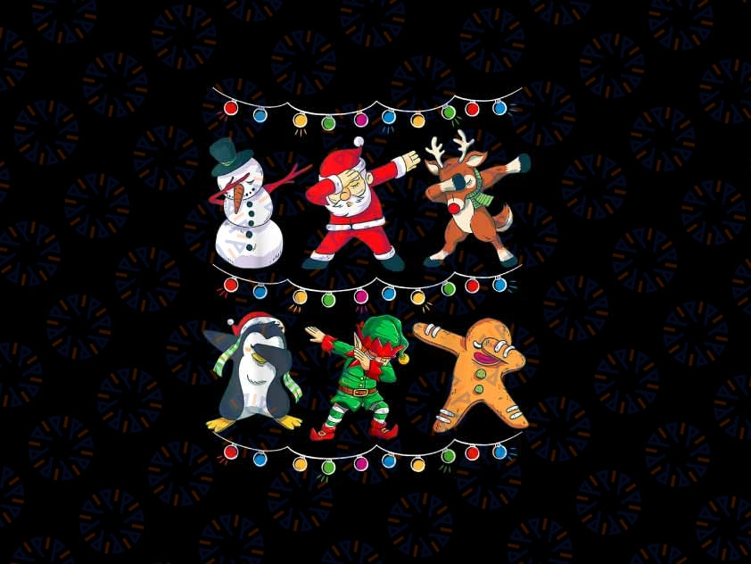 PNG ONLY Christmas Dabbing Santa Elf Deer Friends Xmas Png, Dabbing Christmas Light Png, Chistmas Png, Digital Download