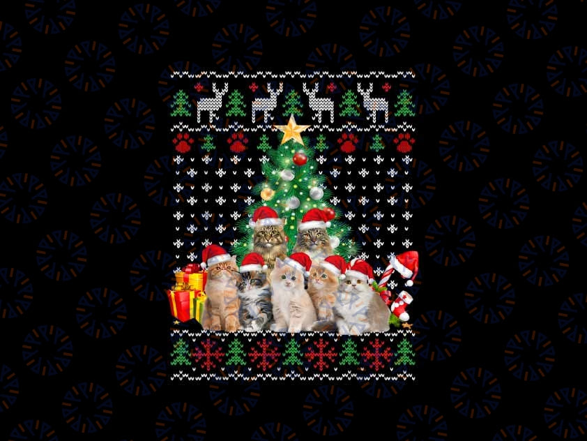 PNG ONLY Cats Santa Hat Christmas Png, Funny Xmas Tree San-ta Cat Png, Christmas Cat Png, Chistmas Png, Digital Download