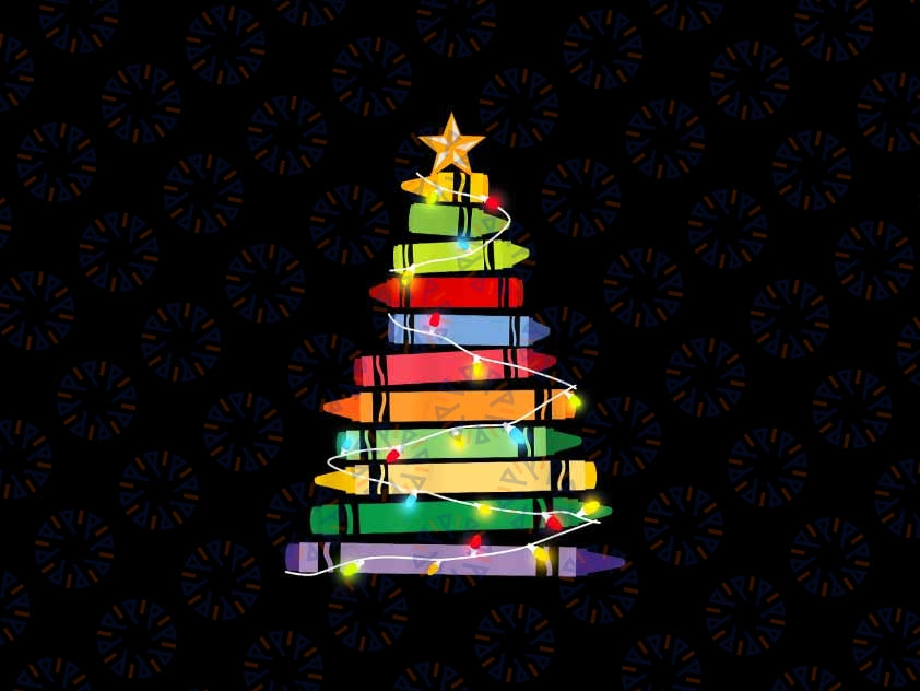 PNG ONLY Crayon Christmas Tree Teacher Student Xmas Holiday Png, Teacher Christmas Png, Christmas Png, Digital Download