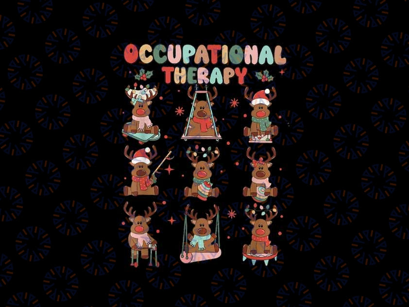 PNG ONLY Retro Occupational Therapy Christmas Reindeers Ot OTta Png, Ot Gingerbreads Png, Christmas Cookies Png, Digital Download