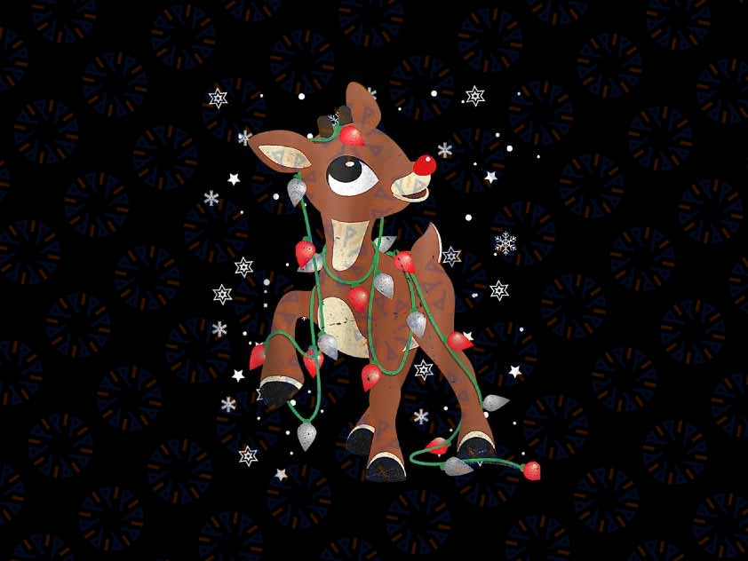 PNG ONLY Rudolph The Red Nose Reindeer Christmas Png, Christmas Reindeer Light Png, Christmas Png, Digital Download