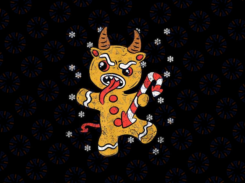 PNG ONLY Ginger-bread Man Krampus Christmas Candy Cane Png, Gingerbread Cookie Png, Christmas Png, Digital Download