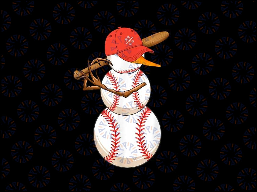 PNG ONLY Baseball Snowman Balls Snow Christmas Xmas Png, Christmas Baseball Png, Christmas Png, Digital Download