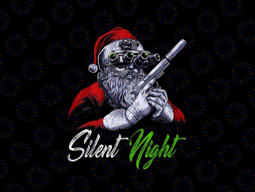 PNG ONLY Christmas San-ta Cl-aus Guns Silent Night Santa Png, San-ta Cl-aus With Gun Png, Christmas Png, Digital Download