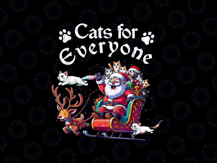 PNG ONLY Santa's Purring Crew Cat-Lovers' Christmas Delight Png, Santa's With Cat Png, Christmas Png, Digital Download