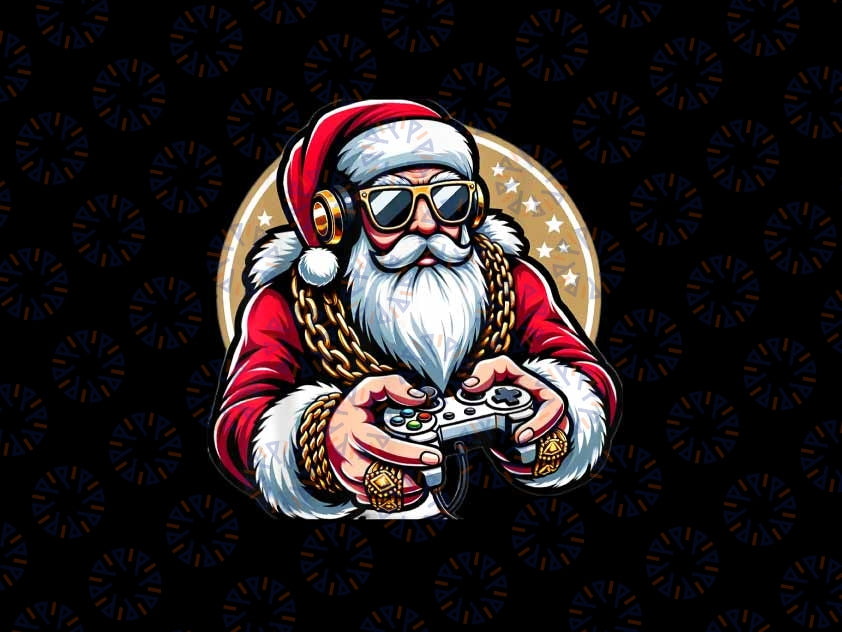 PNG ONLY Boys Christmas Video Game Santa Gamer Xmas Png, Christmas Gaming Png, Christmas Png, Digital Download