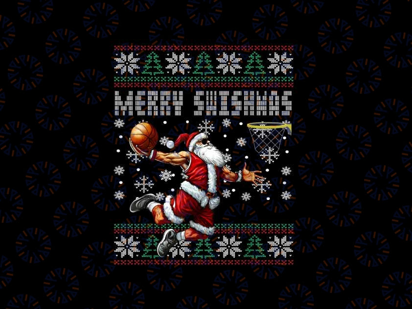 PNG ONLY Merry Swishmas Ugly Christmas Basketball Christmas Png, Christmas Santa Play Football Png, Christmas Png, Digital Download