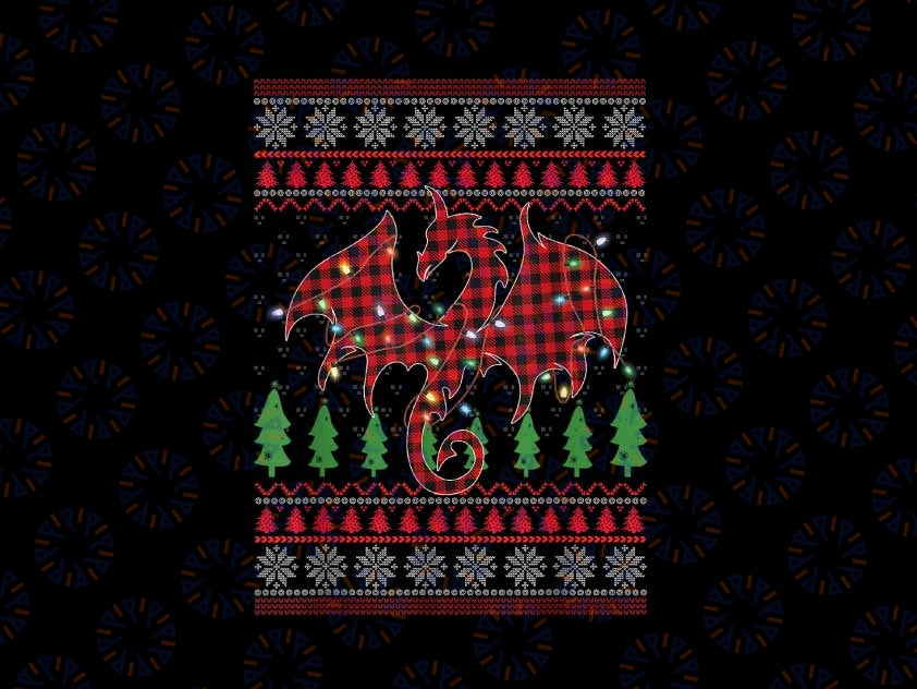 PNG ONLY Zodiac Dragon Ugly Christmas Lights Dragon Lover Png, Christmas Dragon Png, Christmas Png, Digital Download