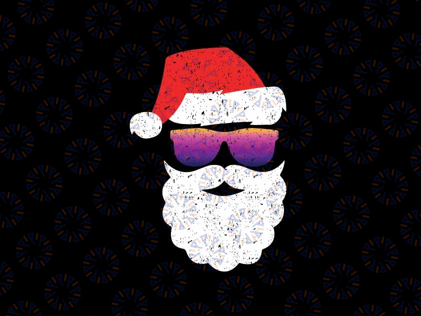 Vintage Santa Claus Face Png, Boy Girl Christmas Santa Sungalsses Png, Christmas Png, Digital Download