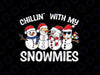 Snowman Christmas Chillin With My Snowmies Ugly Png, Snowman Santa Hat Cute Png, Christmas Png, Digital Download