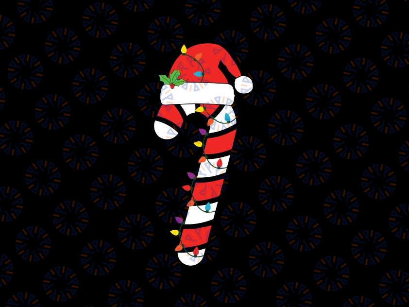 Christmas Candy Cane Santa Xmas Svg, Candy Cane Santa Hat Xmas Svg, Christmas Png, Digital Download