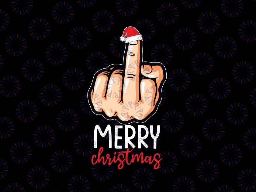 Merry Christmas Funny Middle Finger Adult Humor Svg, Middle Finger Pocket Svg,  Christmas Png, Digital Download