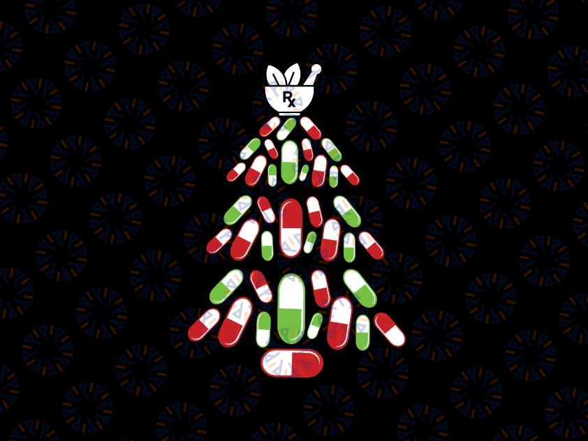 Funny Pharmacy Christmas Tree SVG Pharmacist Xmas Tree, Xmas Pharmacis