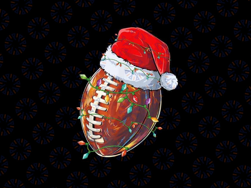 PNG ONLY Christmas Football Team Santa Sports Design Png, Football Santa Hat Png, Christmas Png, Digital Download