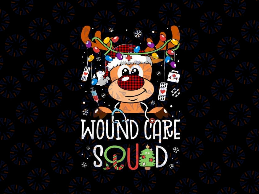 PNG ONLY Reindeer Christmas Wound Care Squad Stethoscope Nurse Png, Retro Christmas Reindeer Png, Christmas Png, Digital Download