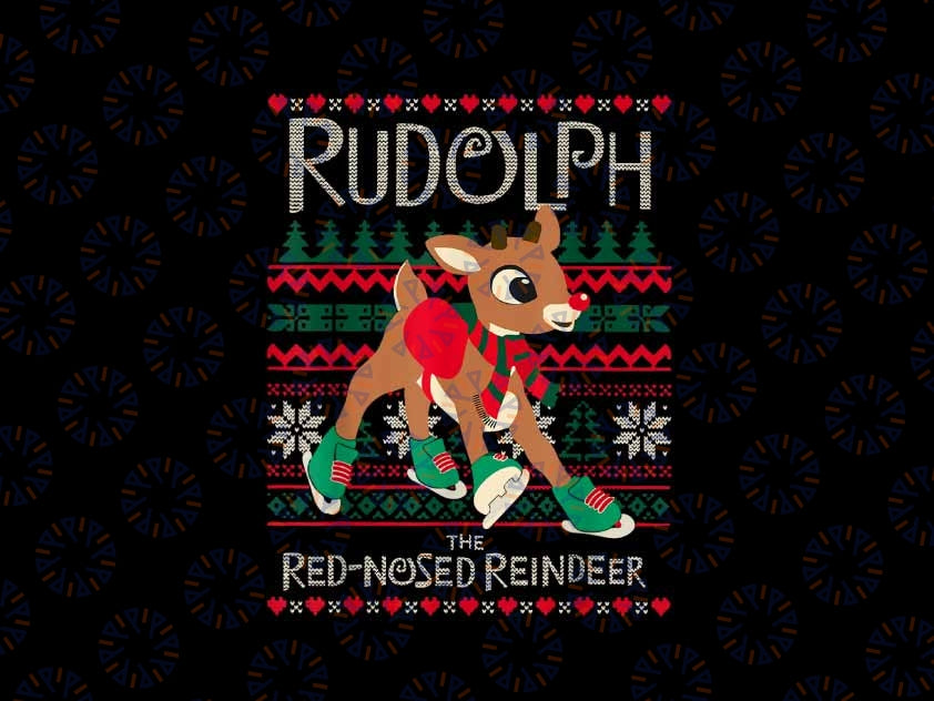 PNG ONLY Cute Rudolph The Red Nosed Reindeer Png, Christmas Special Xmas Rudolph Ugly Png, Christmas Png, Digital Download