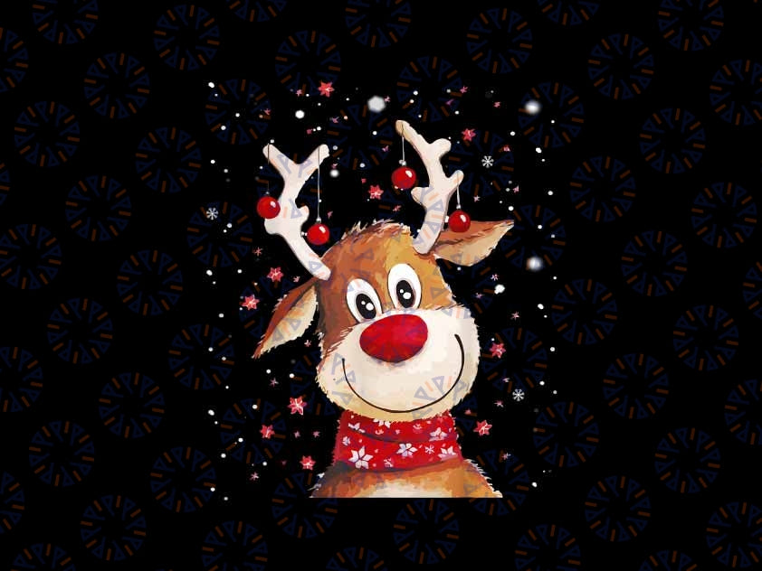 PNG ONLY Rudolph Red Nose Sa-nta Cla-us's Reindeer Png, Christmas Reindeer Santa Png, Christmas Png, Digital Download