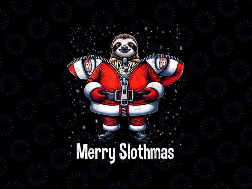 PNG ONLY Merry Slothmas Xmas Png, Funny Christmas Sloth Santa Claus Disguise Png, Christmas Png, Digital Download