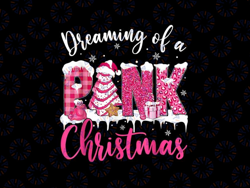 PNG ONLY Dreaming Of A Pink Christmas Tree Cakes Xmas Holiday Png, Pink Cakes Tree Png, Christmas Png, Digital Download