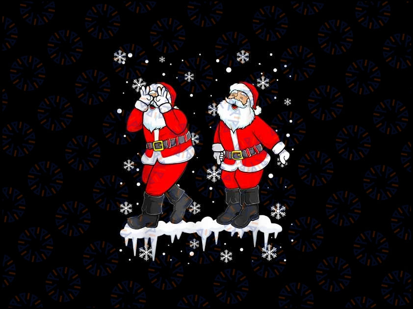 PNG ONLY Funny Sa-nta Cla-us Gridd-y Dance Christmas Png, Xmas Sa-nta Cla-us With Snowlake Png, Christmas Png, Digital Download