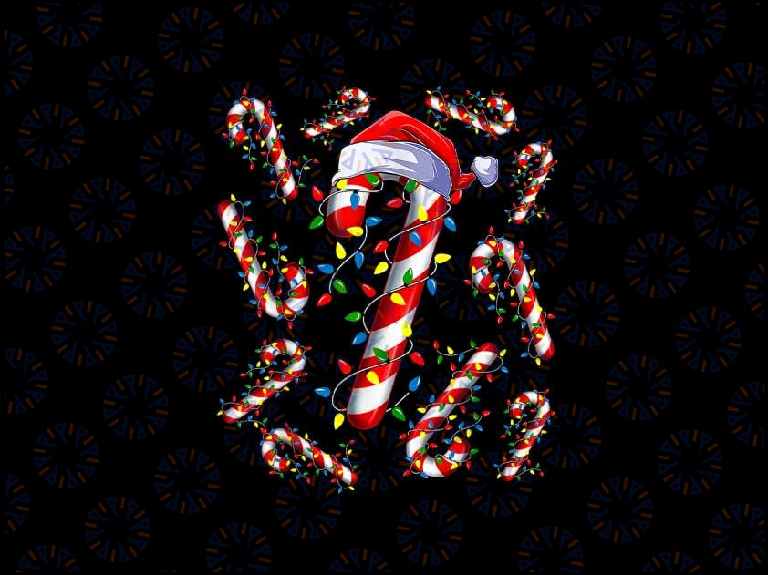 PNG ONLY Red and White Candy Cane Santa Christmas Png, Funny Xmas Candy Cane Lights Png, Christmas Png, Digital Download