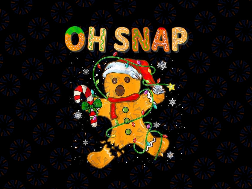 PNG ONLY Oh Snap Gingerbread Man Christmas Png, Cookie Baking Team Xmas Light Png, Christmas Png, Digital Download