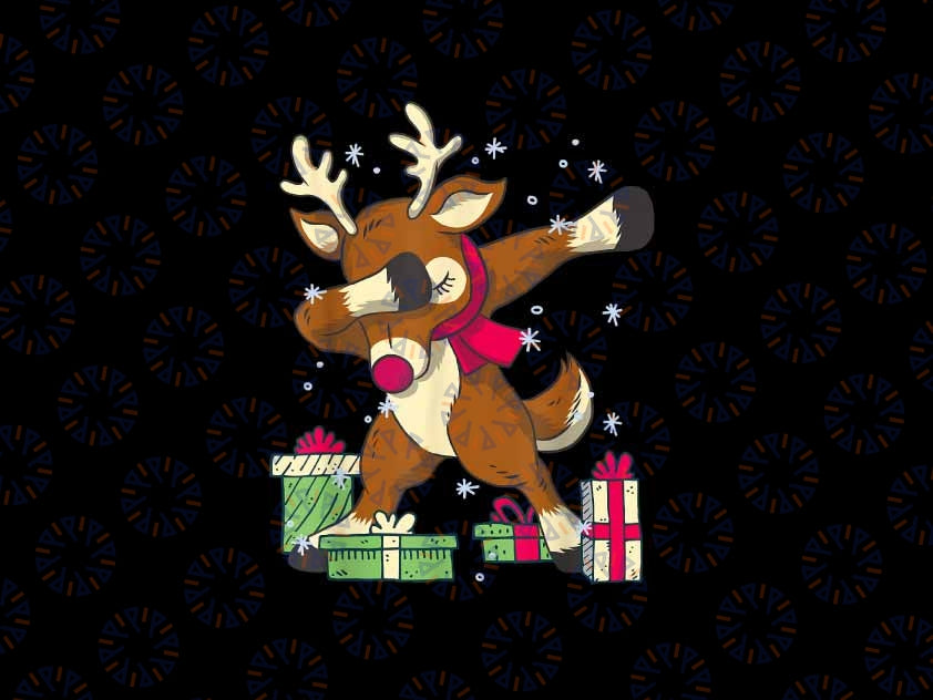 PNG ONLY Rudolph The Red Nose Reindeer Png, Reindeer Dab Dance Christmas Png, Christmas Png, Digital Download