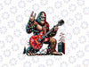 PNG ONLY Retro Bigf-oot Christmas Lights Rock And Roll Playing Guitar Png, Big-foot Xmas Light Music Png, Christmas Png, Digital Download