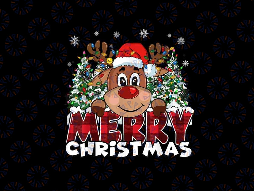 PNG ONLY Funny Reindeer Xmas Family Merry Christmas Png, Reindeer Santa Bufflo Plaid Png, Christmas Png, Digital Download