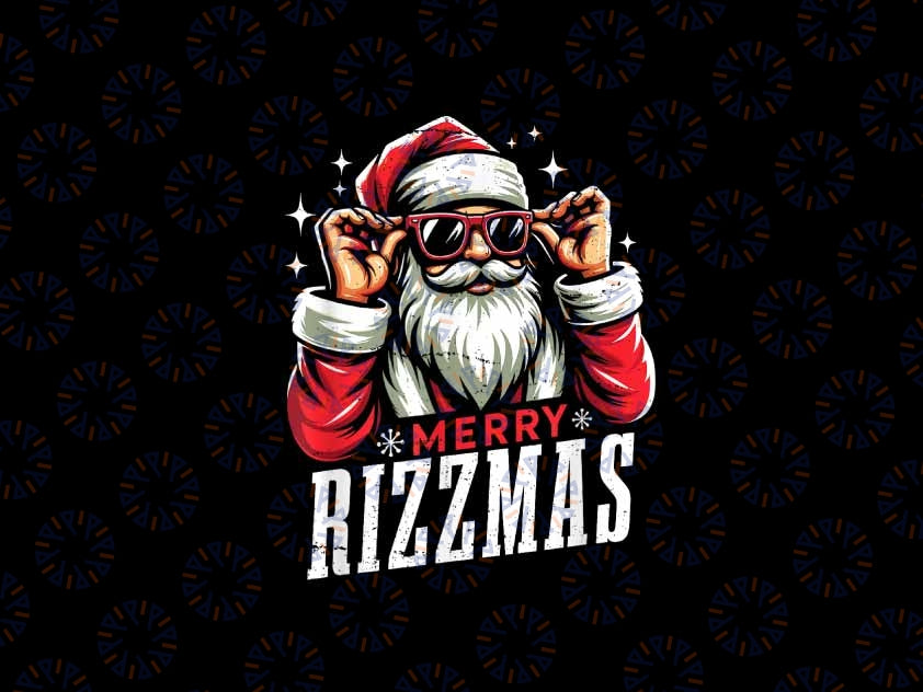 PNG ONLY Merry Rizz-mas Funny Christmas Rizz Png, Merry Rizz-Mas Santa Face Png, Christmas Png, Digital Download