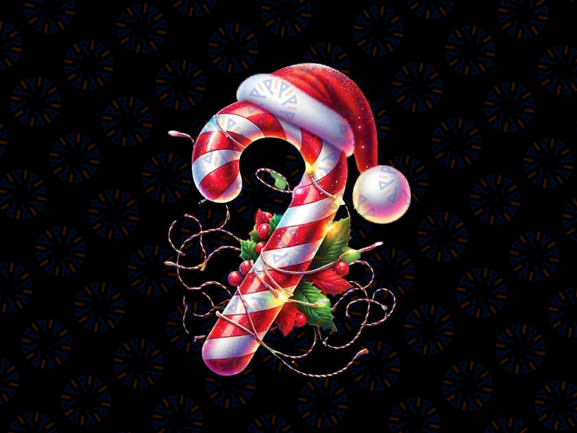 PNG ONLY Candy Cane Crew Christmas Lights Png, Candy Cane Santa Hat Png, Christmas Png, Digital Download