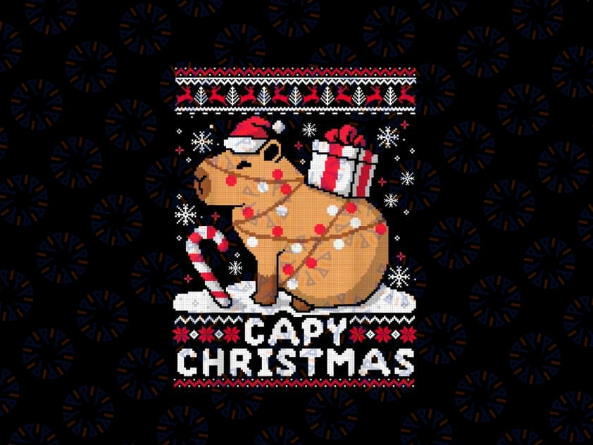 PNG ONLY Capy Ugly Christmas Png, Capybara Lover Christmas Santa Hat Png, Christmas Png, Digital Download