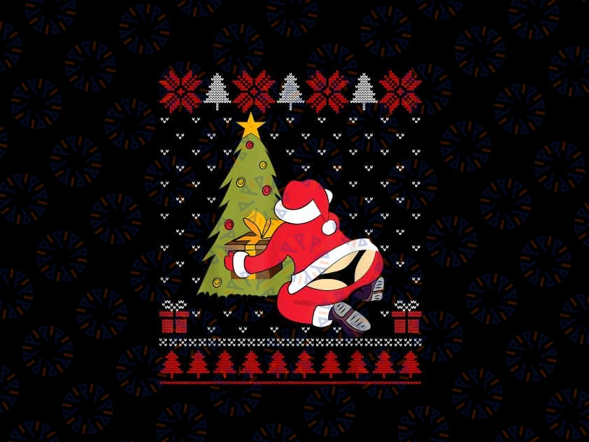 PNG ONLY Santa Claus In Thong Ugly Christmas Xmas Tree Png, Christmas Pine Tree Ugly Png, Christmas Png, Digital Download