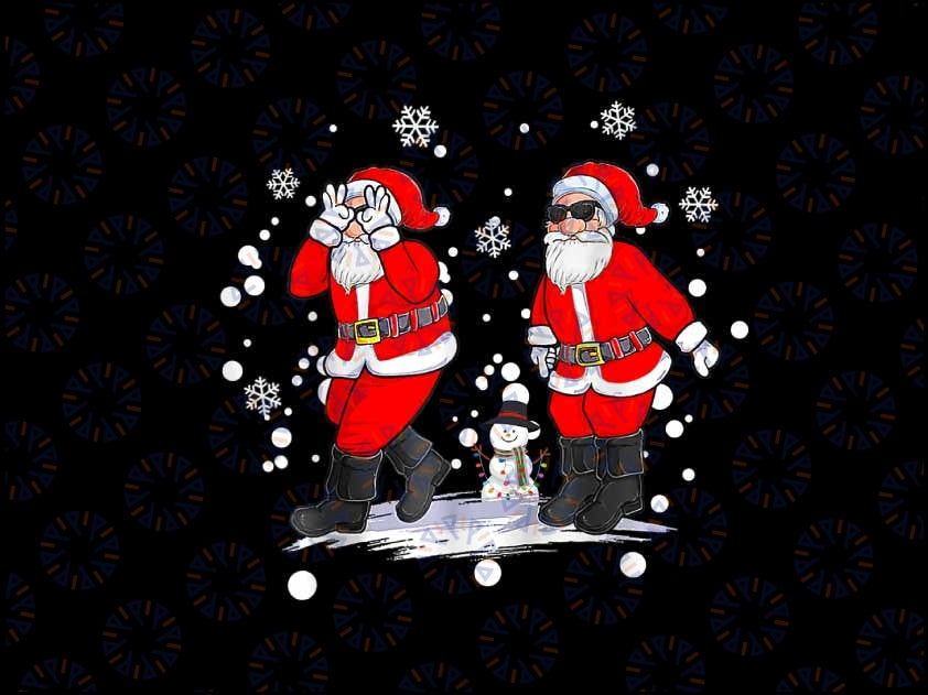 PNG ONLY San-ta Cla-us Grid-dy Dance Christmas Xmas Png, San-ta Cla-us With Snowman Png, Christmas Png, Digital Download