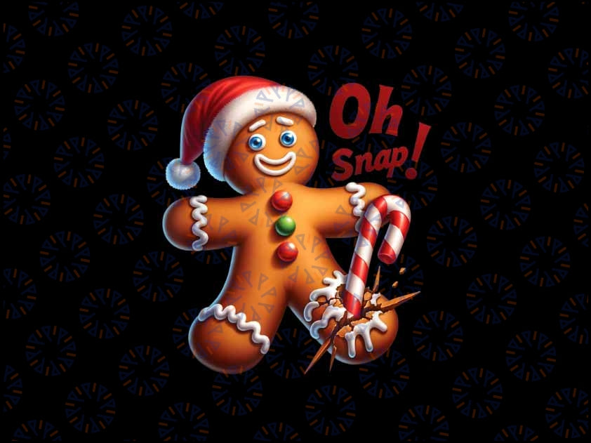 PNG ONLY Gingerbread Man Cookie Oh Snap Png, Funny Gingerbread Santa Christmas Png, Digital Download