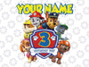 Personalized Dog Patrol Birthday Boy Png, Paw Dog Patrol Png, Custom Named Age Birthday Girl PNG Download Gift for Kids